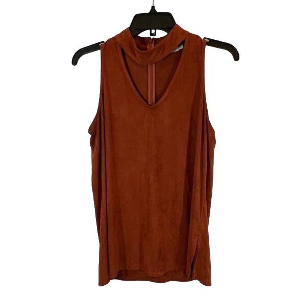 3/$25. Veronica M Cut Out Sleeveless Top Rust color - S - Picture 1 of 5